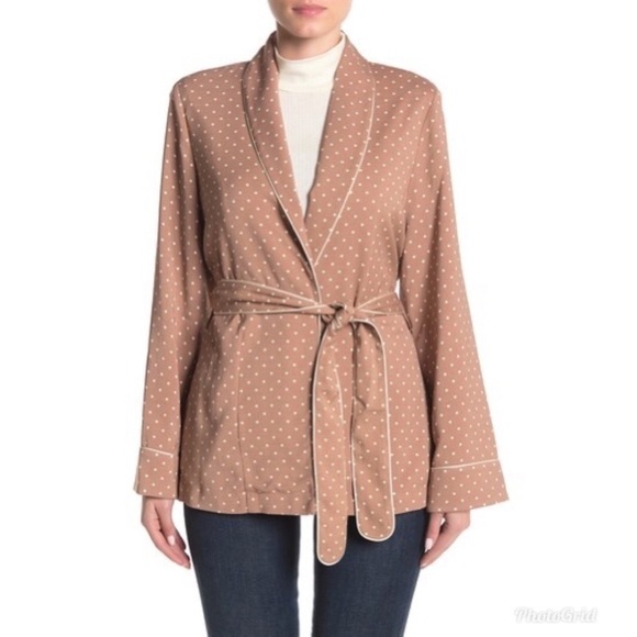 Frame Smoking Jacket in Polka Dot Almondine Multi - Picture 3 of 11